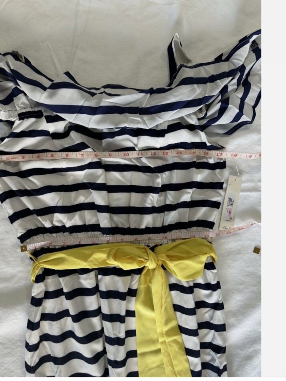 NWT Eliza J Cold Shoulder Striped Maxi Dress Size 10 - Picture 7 of 10